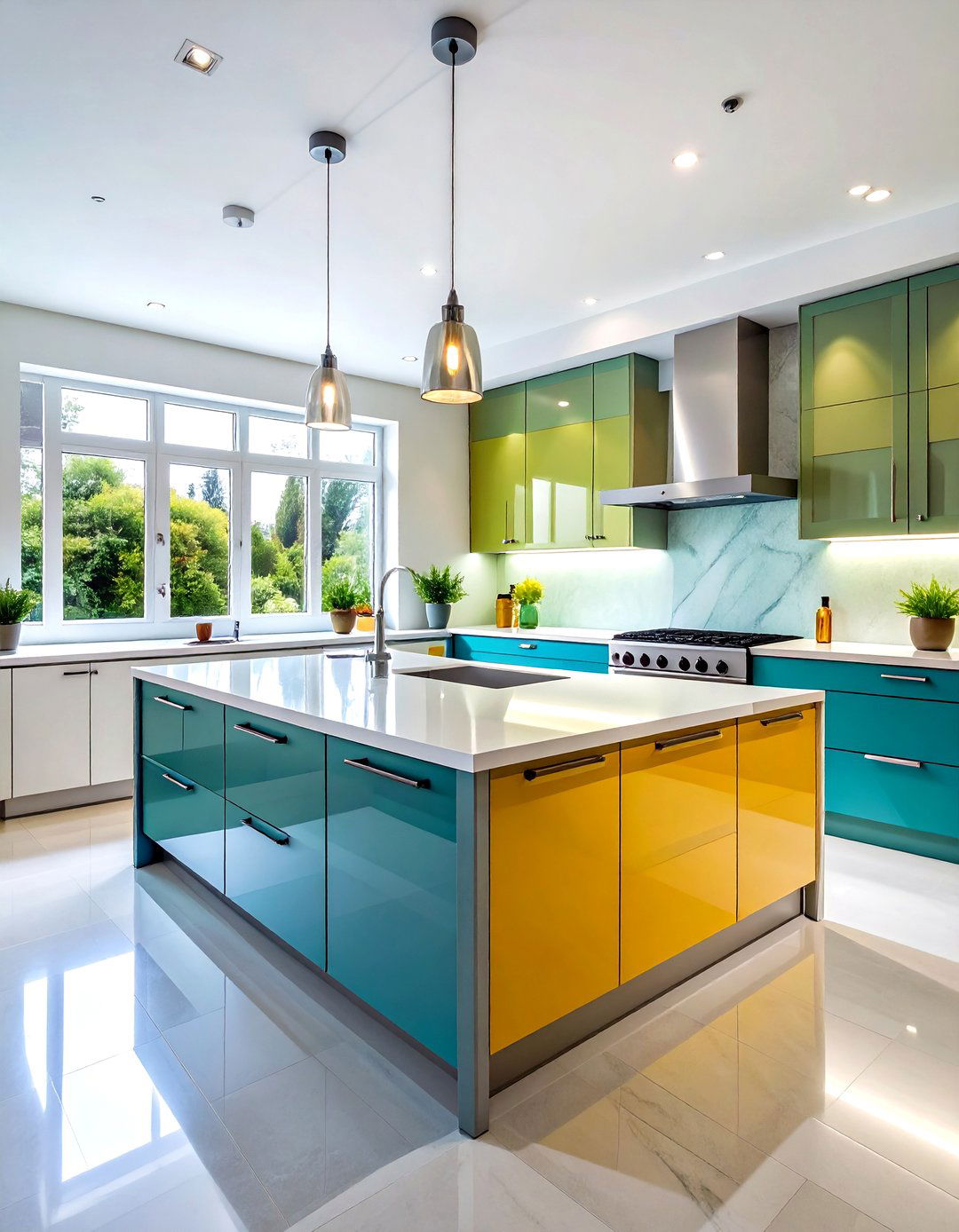 Textured Glass Kitchen Splashback with Color Depth - 20 Kitchen Splashback Ideas
