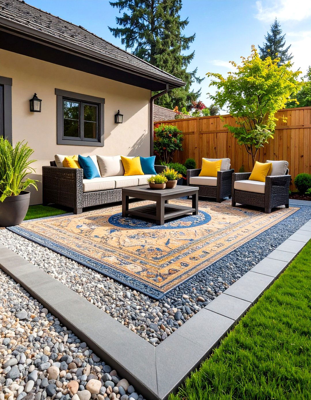 Textured Gravel Flooring - 20 Sunken Patio Ideas