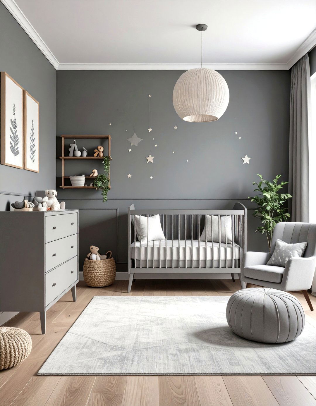 Textured Grey Wallpaper for Depth - 20 Grey Nursery Ideas