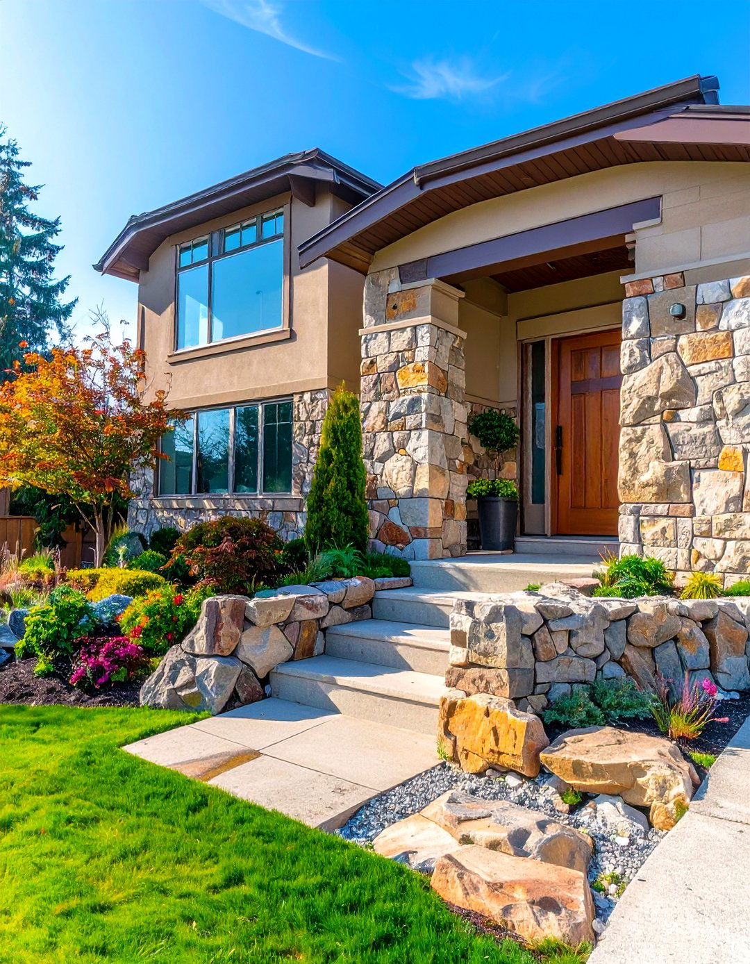 Textured Landed Stone Walls - 20 Stone Exterior Home Ideas