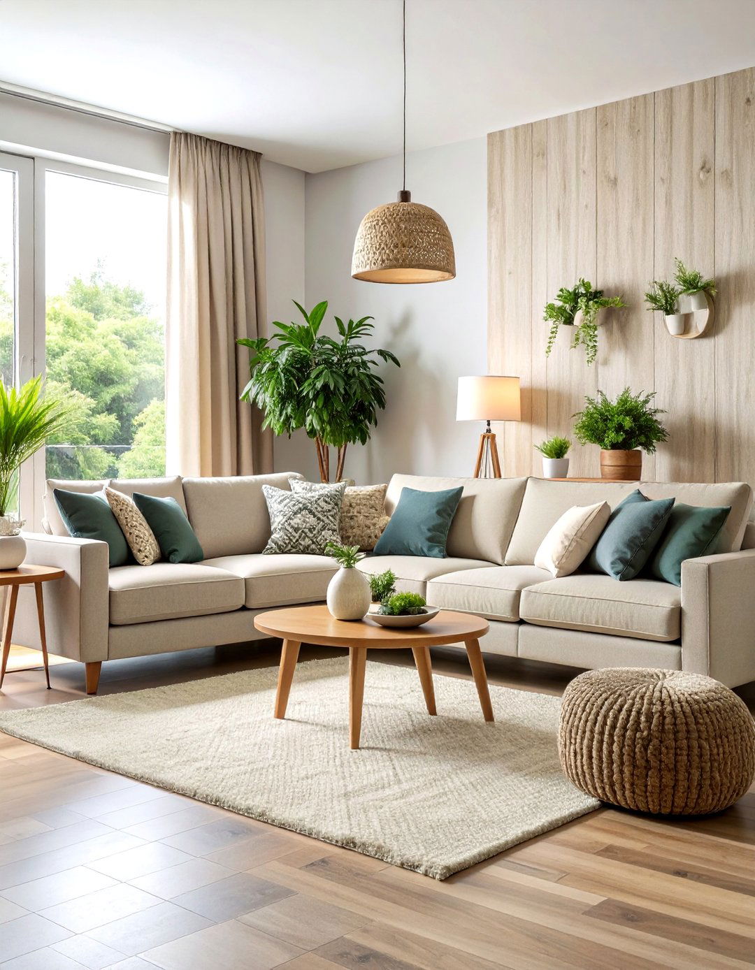 Textured Living Room Wall Decor with Natural Grasscloth - 20 living room wall decor ideas