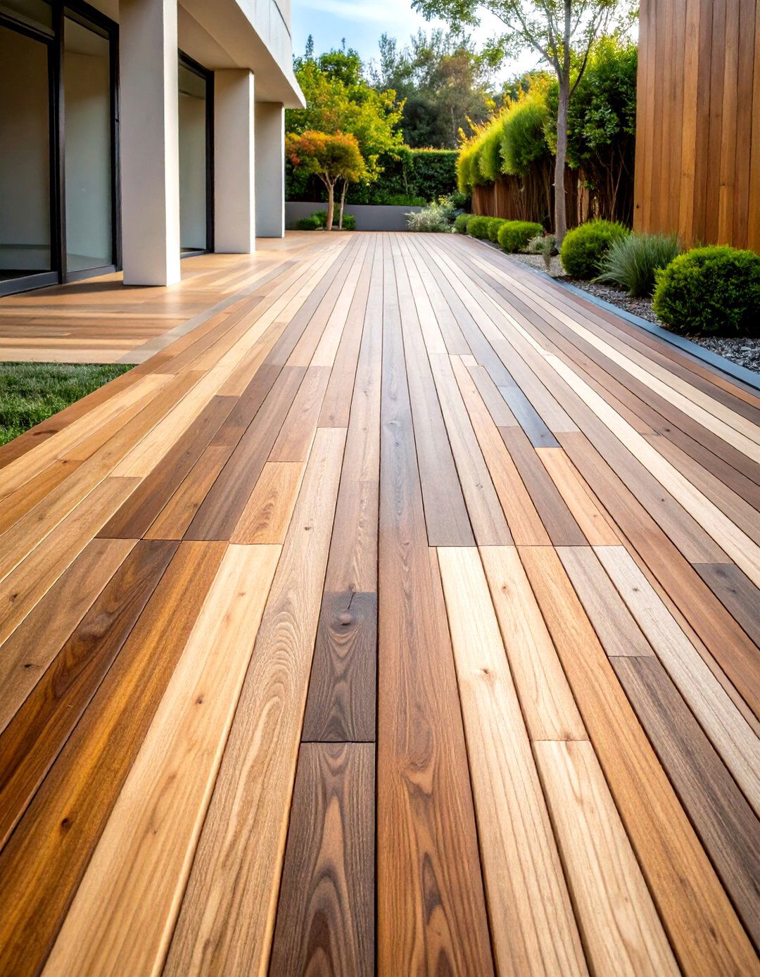 Textured Multi Finish Wooden Walkway - 20 Wooden Walkway Ideas