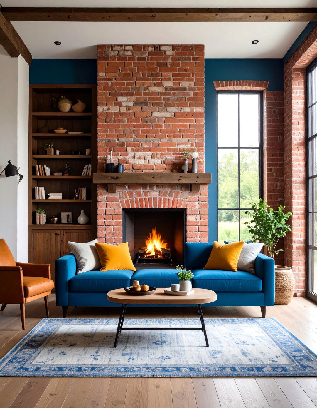 Textured Painted Brick Fireplace - 20 Painted Brick Fireplace Ideas