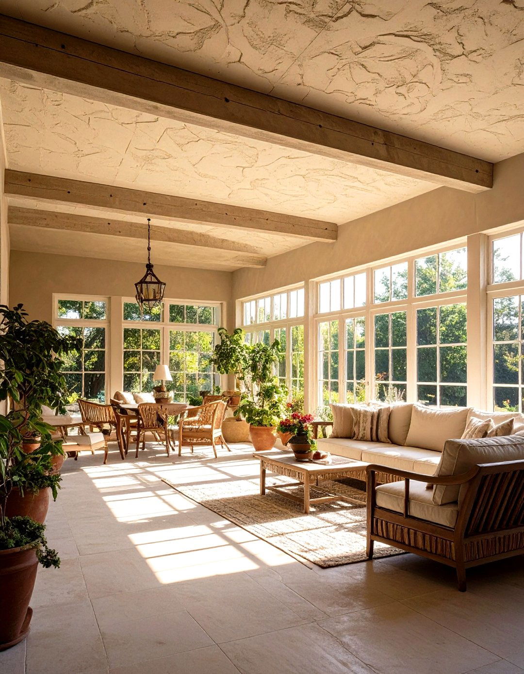 Textured Plaster Finishes - 20 Sunroom Ceiling Ideas