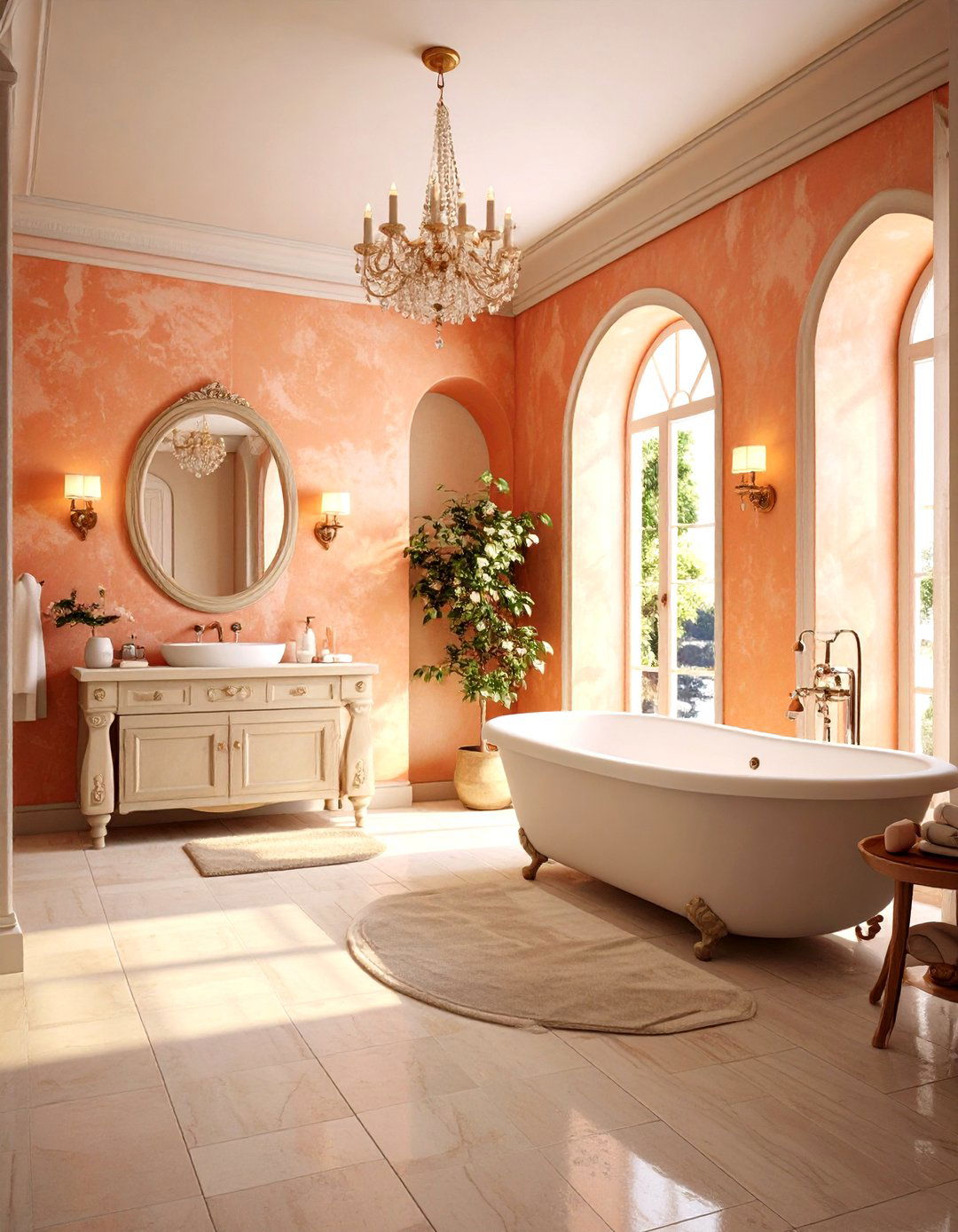 Textured Plaster Finishes - 20 Spanish Style Bathroom Ideas