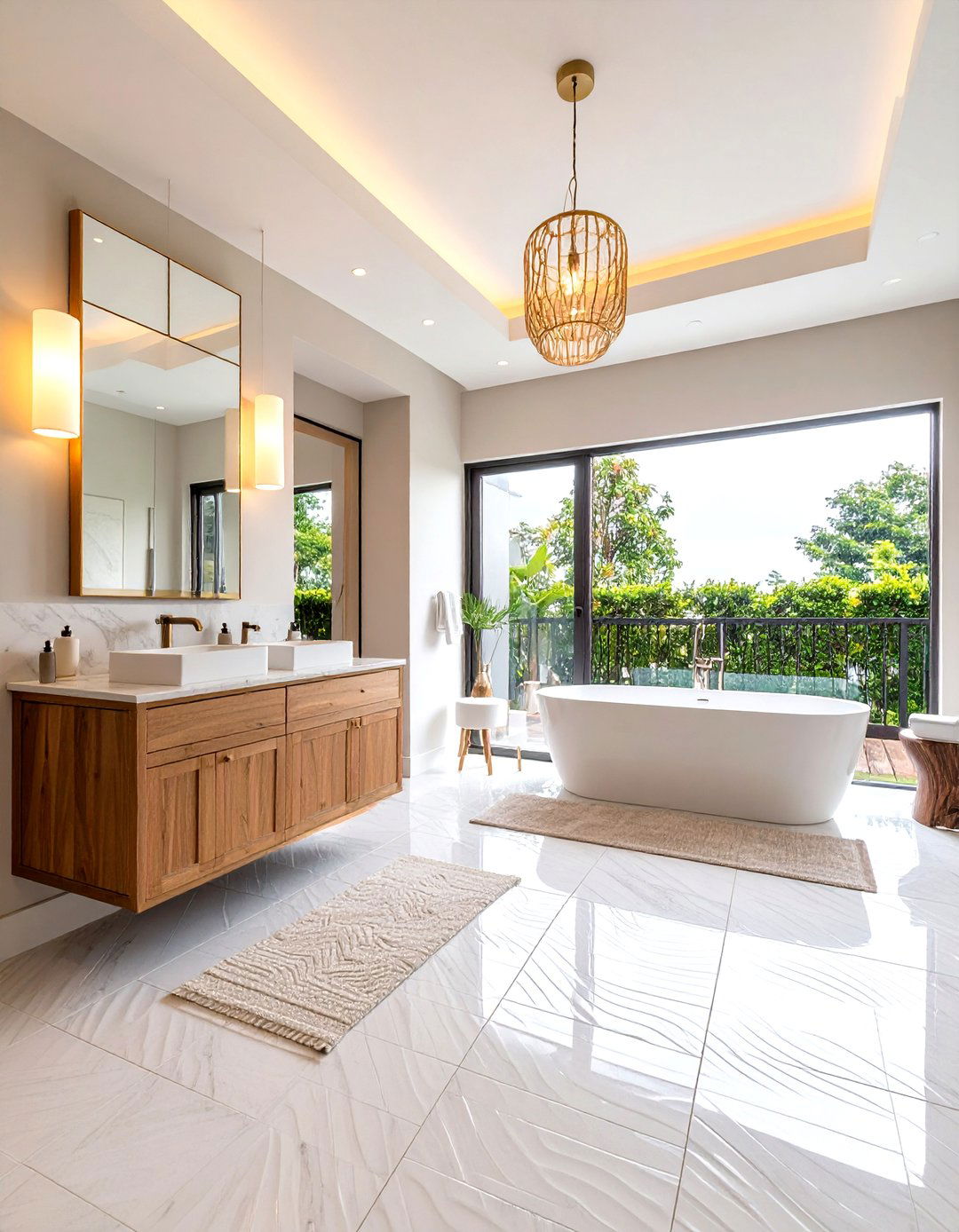 Textured Relief Powder Room Floor Tile - 20 Powder Room Floor Tile Ideas