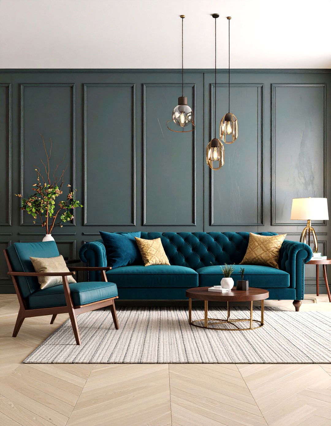 Textured Shiplap Moody Living Room - 20 Moody Living Room Ideas
