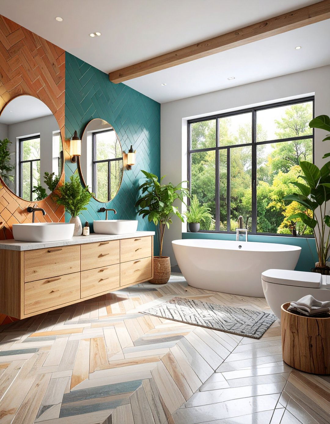 Textured Tiles - 20 Scandinavian Bathroom Ideas