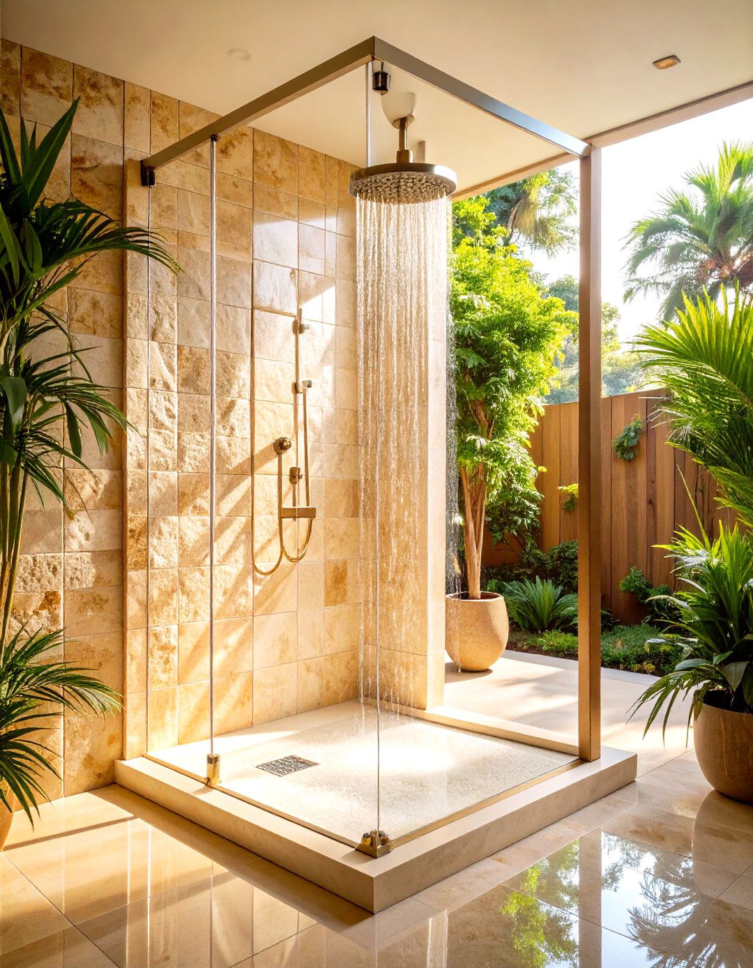 Textured Travertine Shower Walls - 20 Travertine Tile Bathroom Ideas