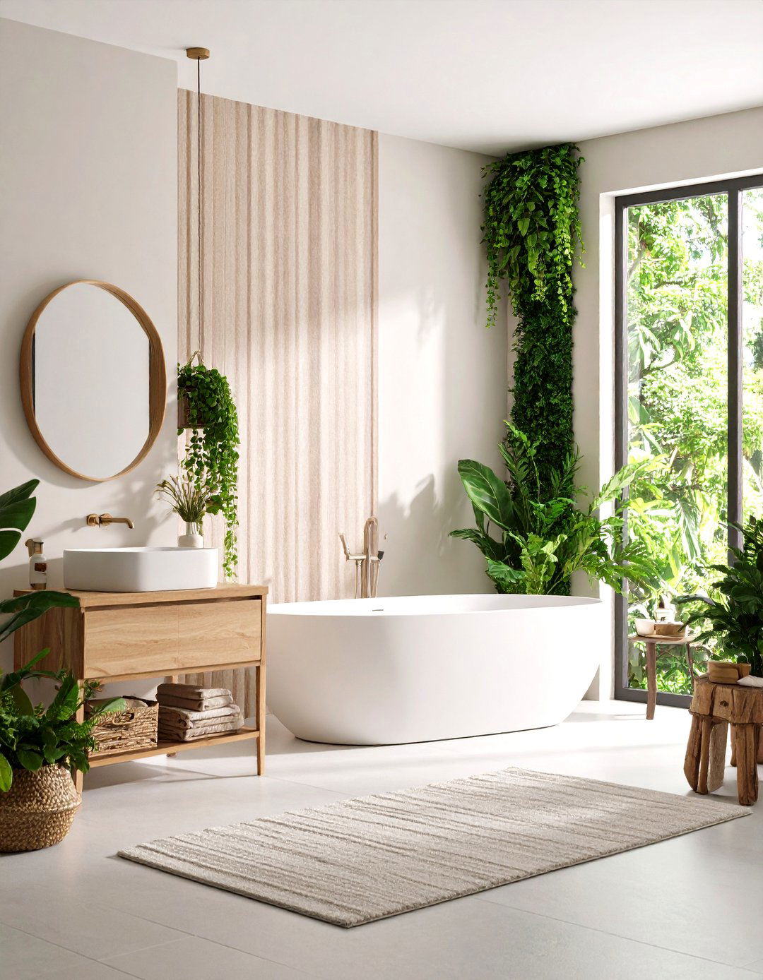 Textured Wallpaper Adds Bathroom Dimension - 20 Elegant Bathroom Decor Ideas