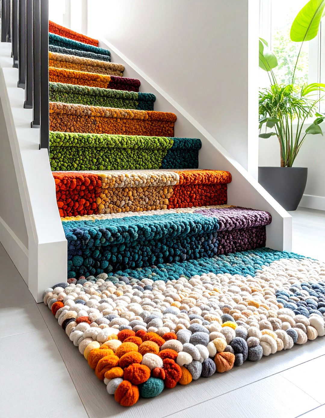 Textured Wool Loop - 20 Stair Runner Ideas