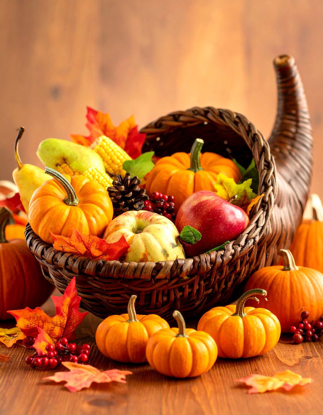 Thanksgiving Cornucopia Basket - 20 Thanksgiving Centerpiece Ideas