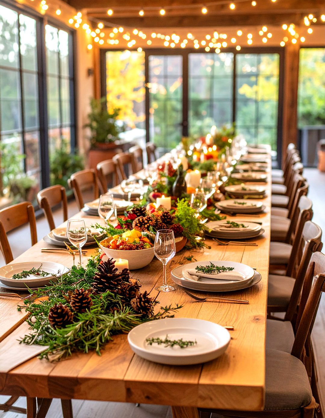 Thanksgiving Table Scape with Natural Elements - 20 Thanksgiving Decoration Ideas