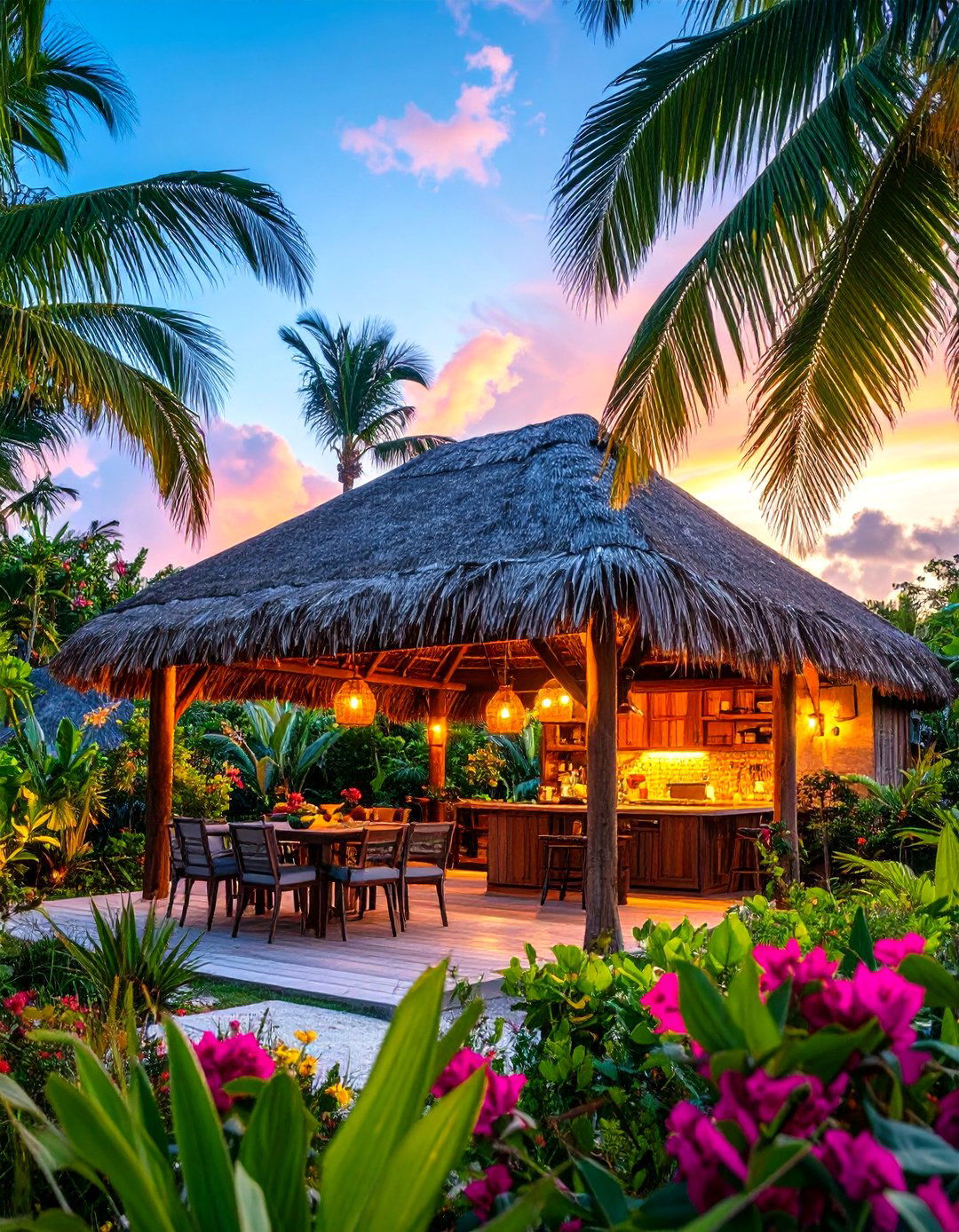 Thatched Style Outdoor Kitchen Roof - 20 Outdoor Kitchen Roof Ideas