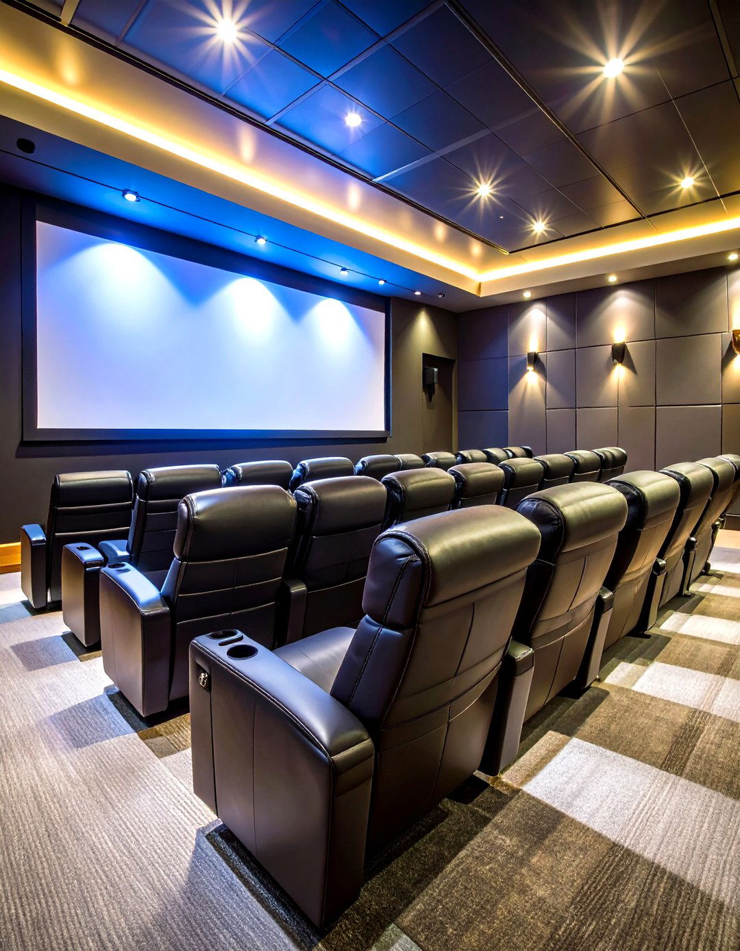 Theater Style Man Cave Seating Stadium - 20 Man Cave Seating Ideas