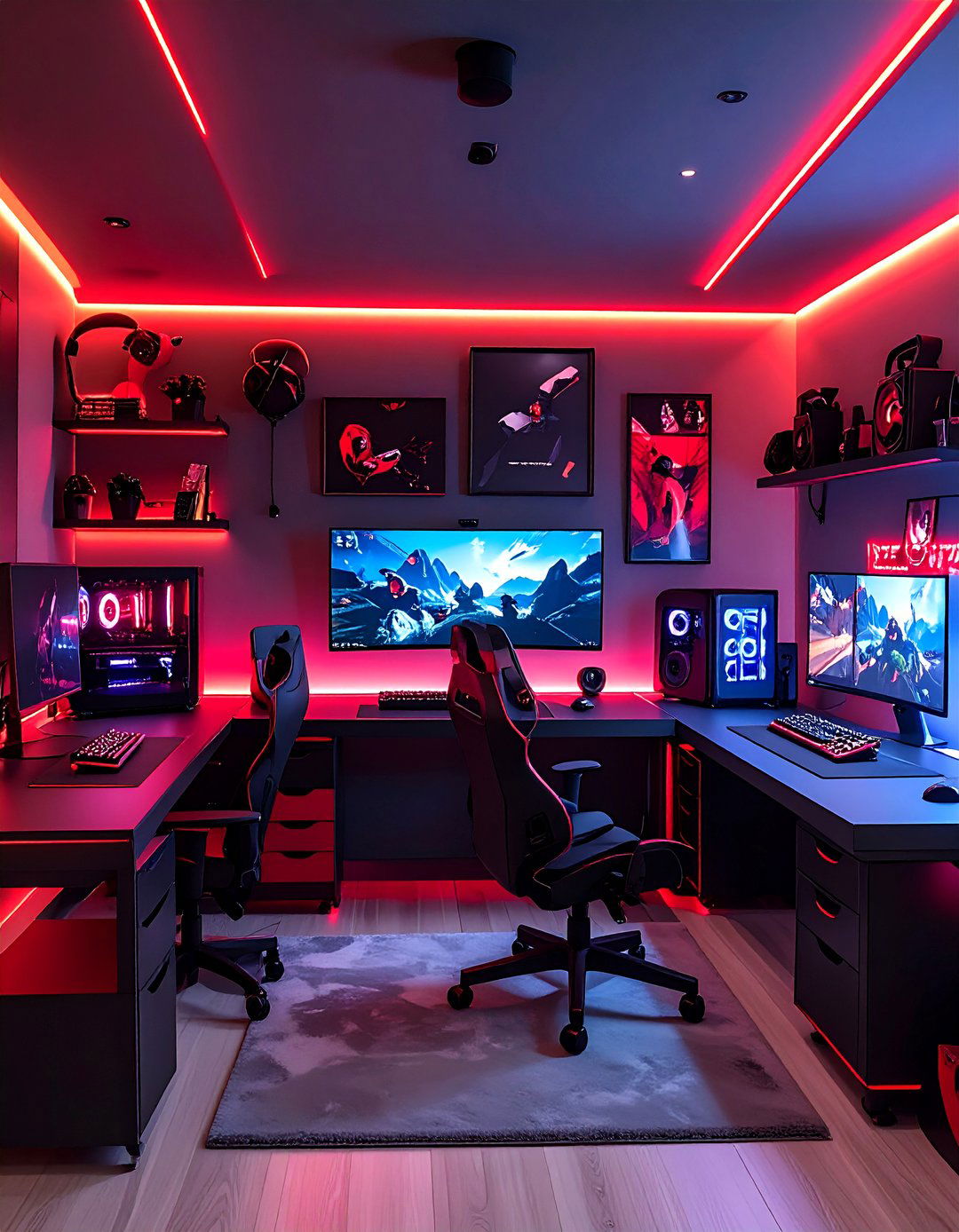 Themed Character Red and Black Gaming Setup - 20 Red and Black Gaming Setup Ideas