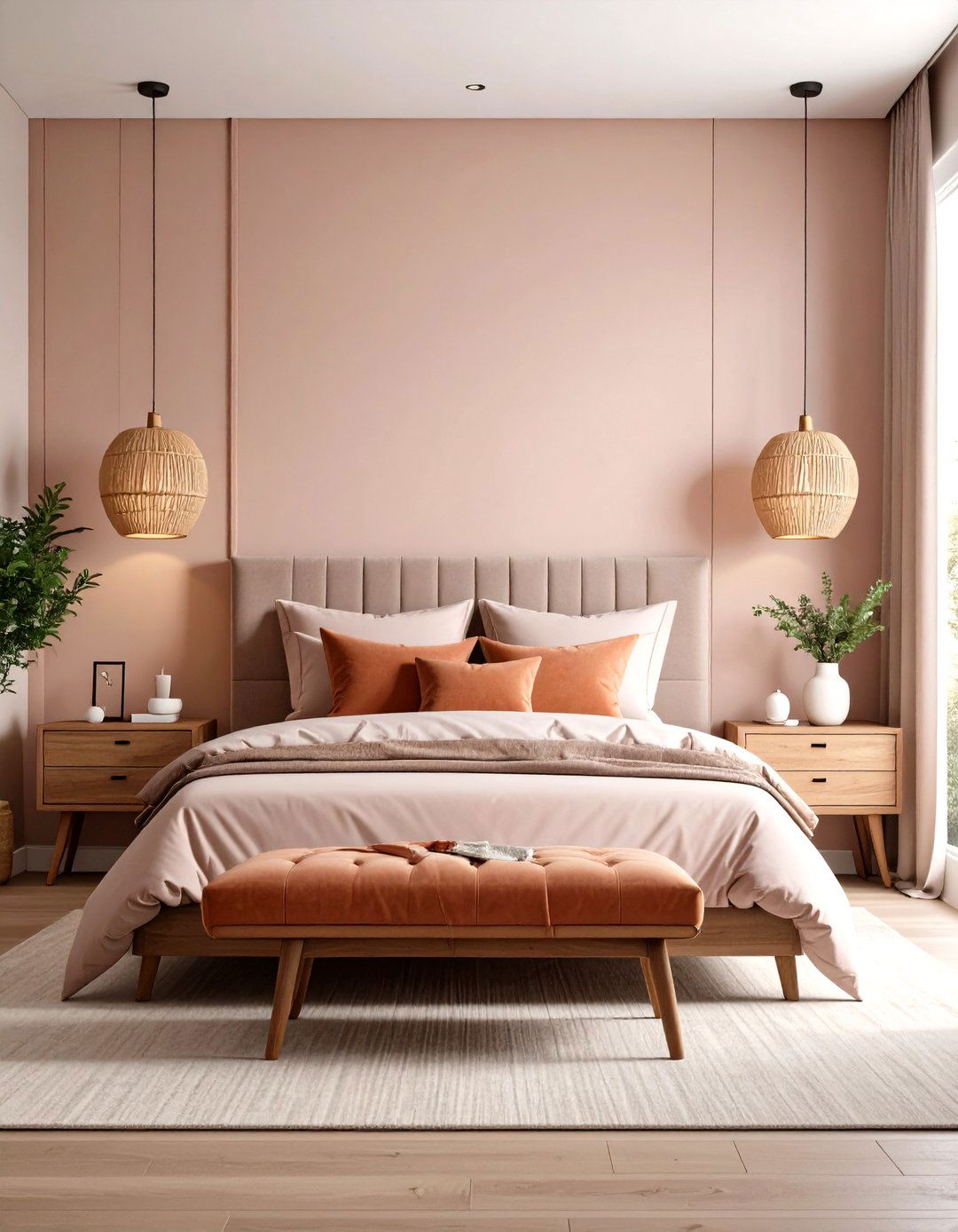These Natural Wood Accents Keep Dusty Rose Earthy Not Precious - 20 Dusty Rose Bedroom Ideas