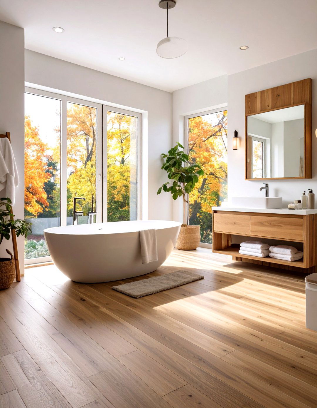 Thick Wear Layer Wood Floors in Bathrooms - 20 Ideas for Wood Floors in Bathrooms