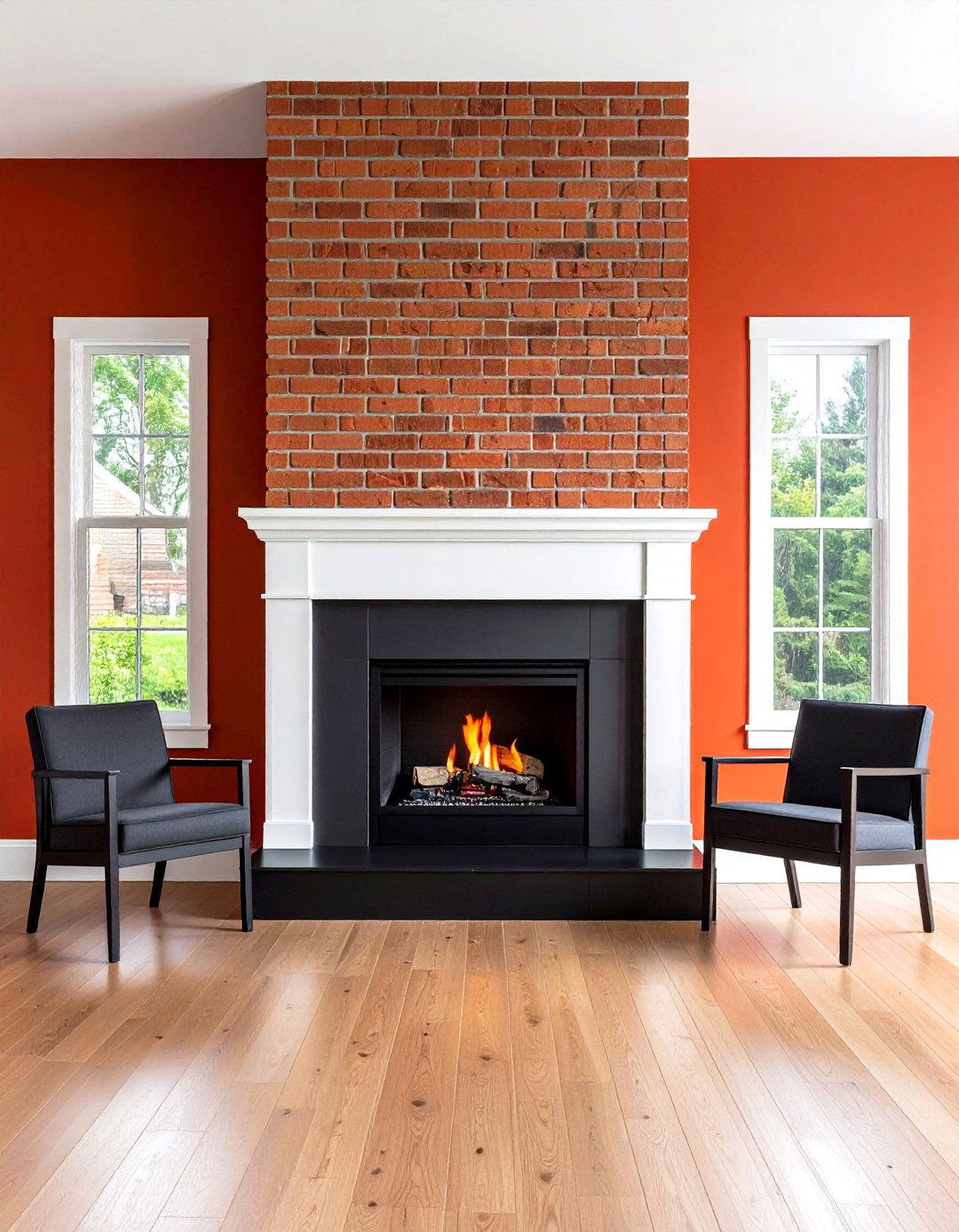 Thin Brick Fireplace for Easy Installation - 20 Brick Fireplace Ideas