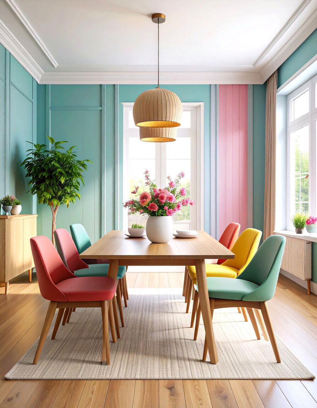 Thin Vertical Slat Wainscoting for Height Illusion - 20 Dining Room Wainscoting Ideas