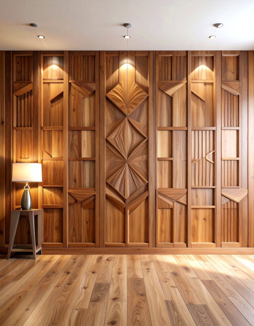 Three Dimensional Sculptural Panel Wall Decor Creates Depth - 20 High Ceiling Tall Wall Decor Ideas