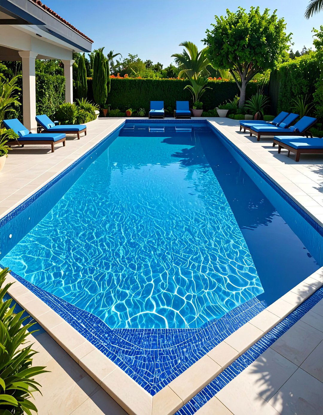 Three Dimensional Textured Pool Tile Features - 20 Pool Tile Ideas