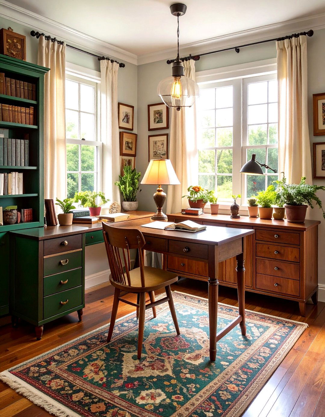 Thrift Store Vintage Study - 20 Budget Home Office Ideas