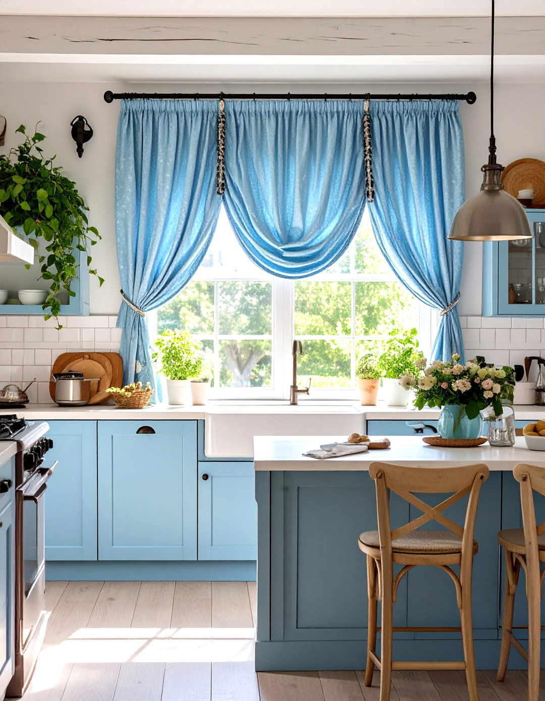 Tie Top Kitchen Valance Cottage Charm - 20 Kitchen Valance Ideas