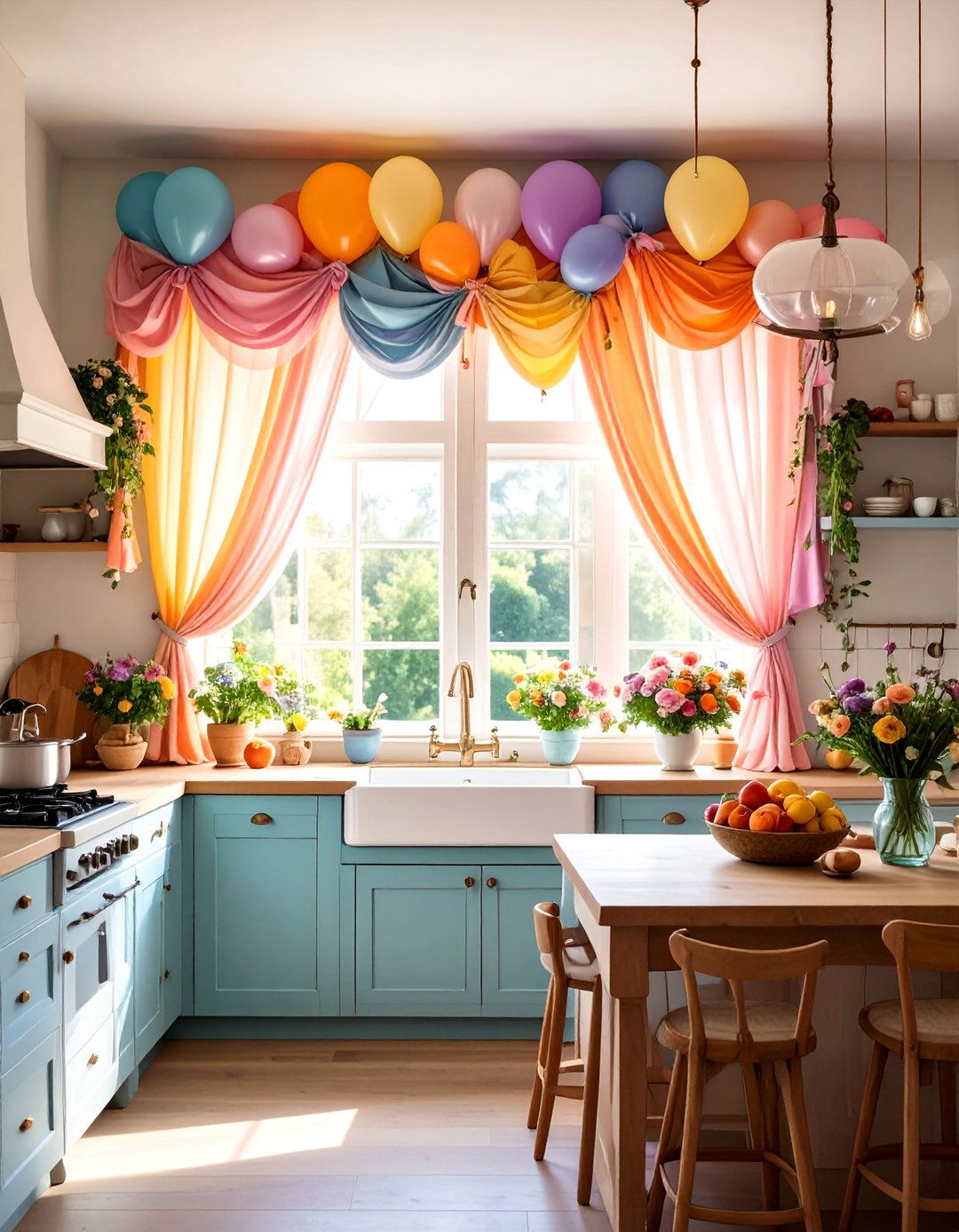 Tie Up Balloon Kitchen Curtain Style - 20 Kitchen Curtain Ideas