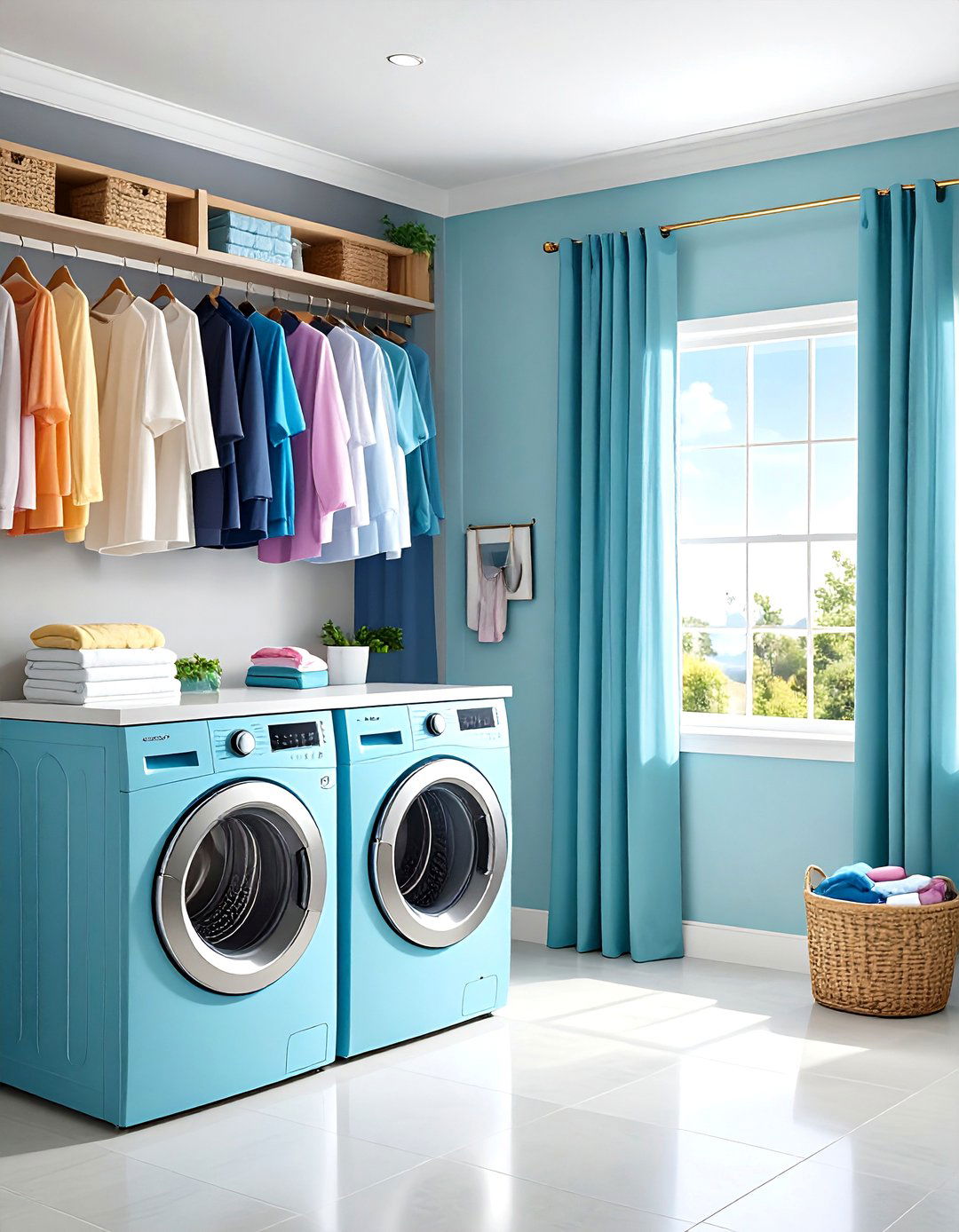 Tier Curtain Laundry Room Window System - 20 Laundry Room Curtain Ideas