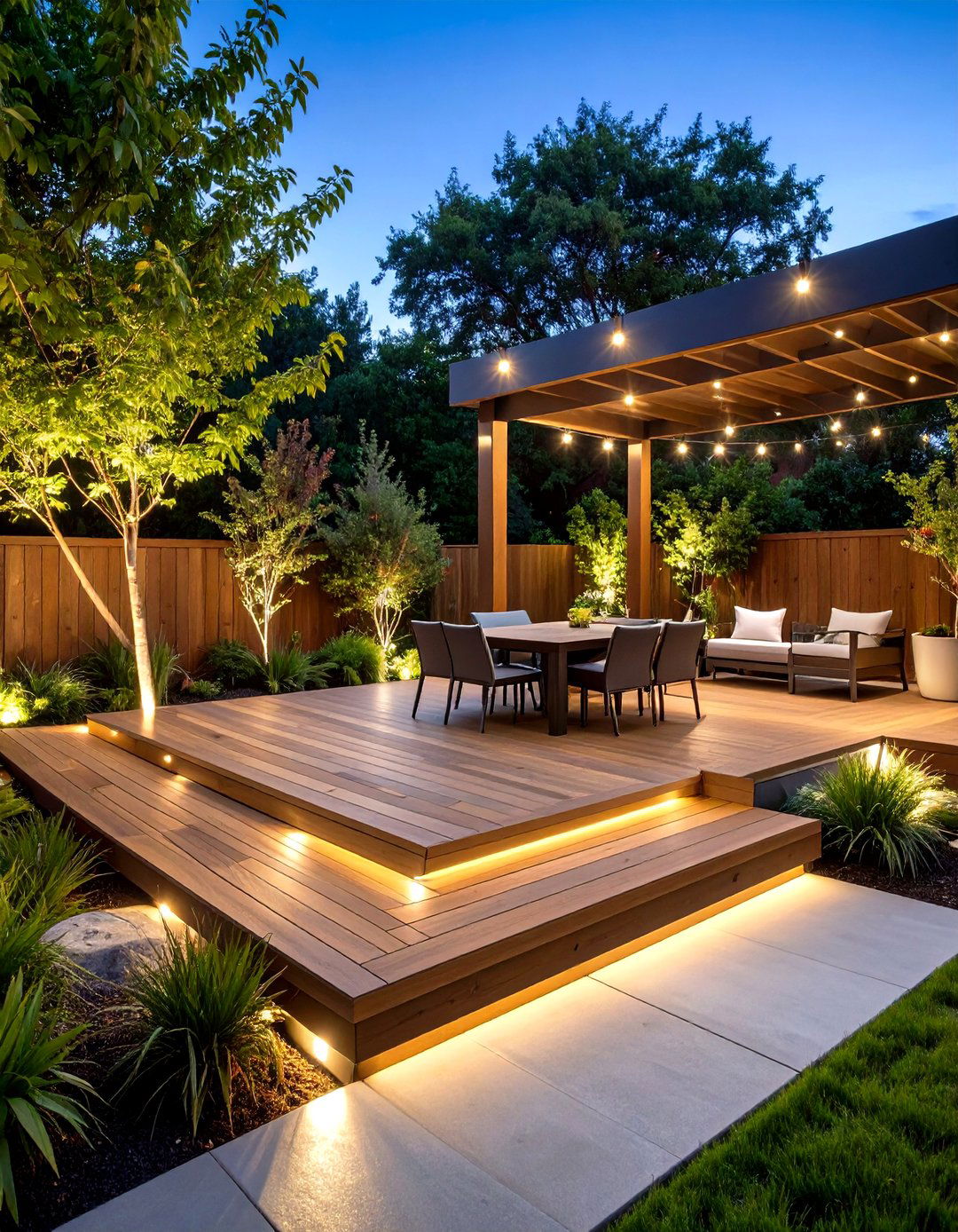 Tiered Deck Patio Cascade for Effortless Flow - 20 Deck and Patio Combination Ideas