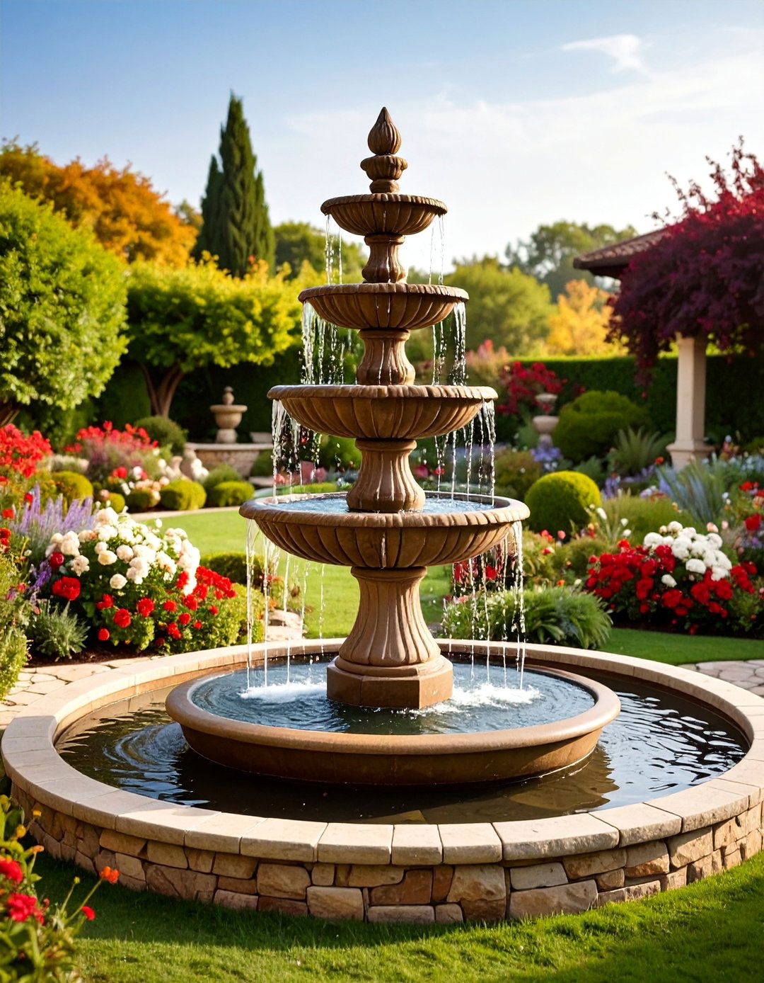 Tiered Garden Fountain Focal Point - 20 Garden Focal Point Ideas