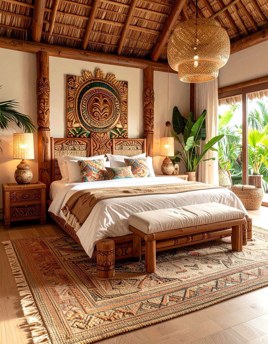 Tiki Polynesian Cultural Tropical Bedroom - 20 Tropical Bedroom Ideas
