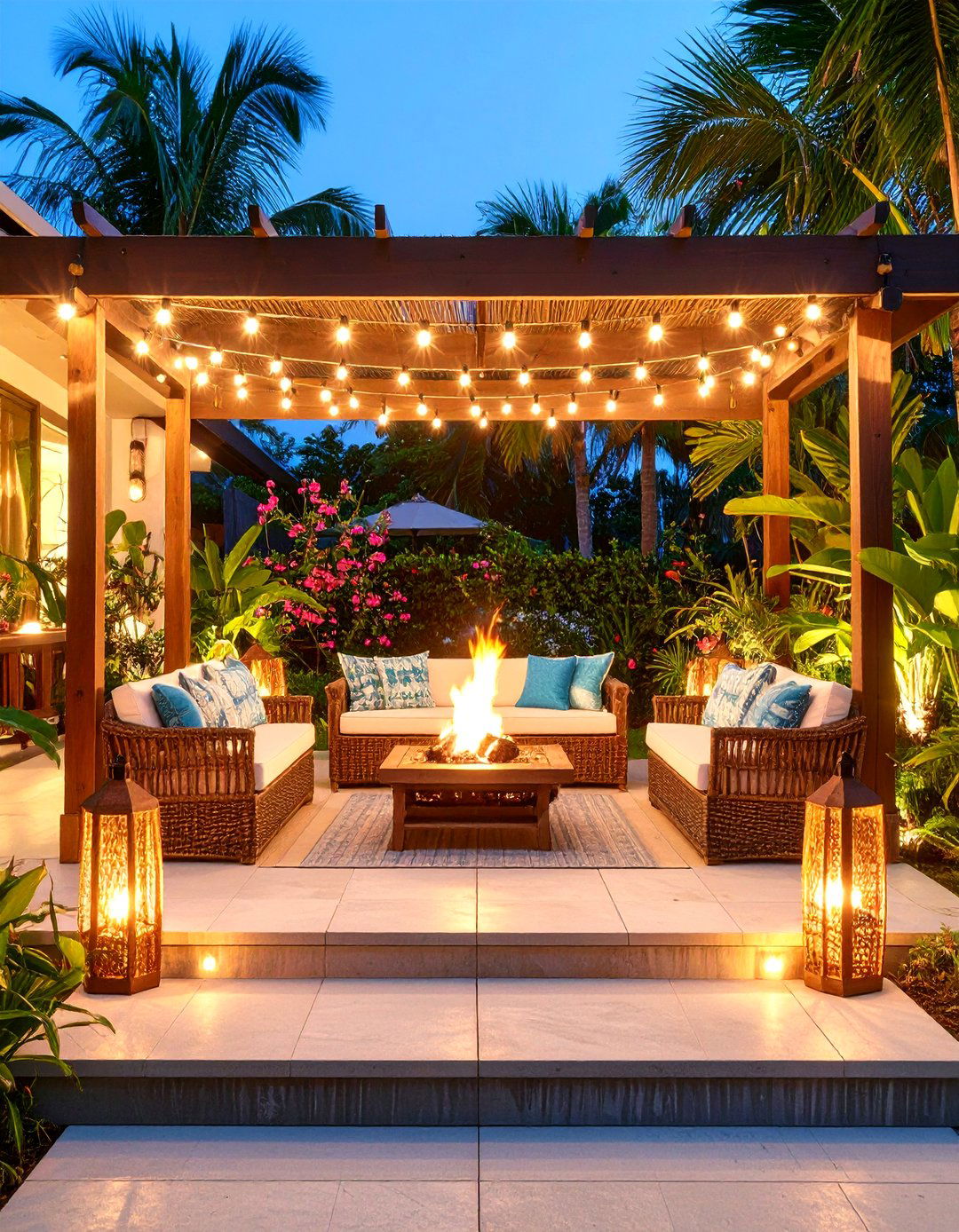 Tiki Torches and Ambient Lighting - 20 Tropical Patio Ideas