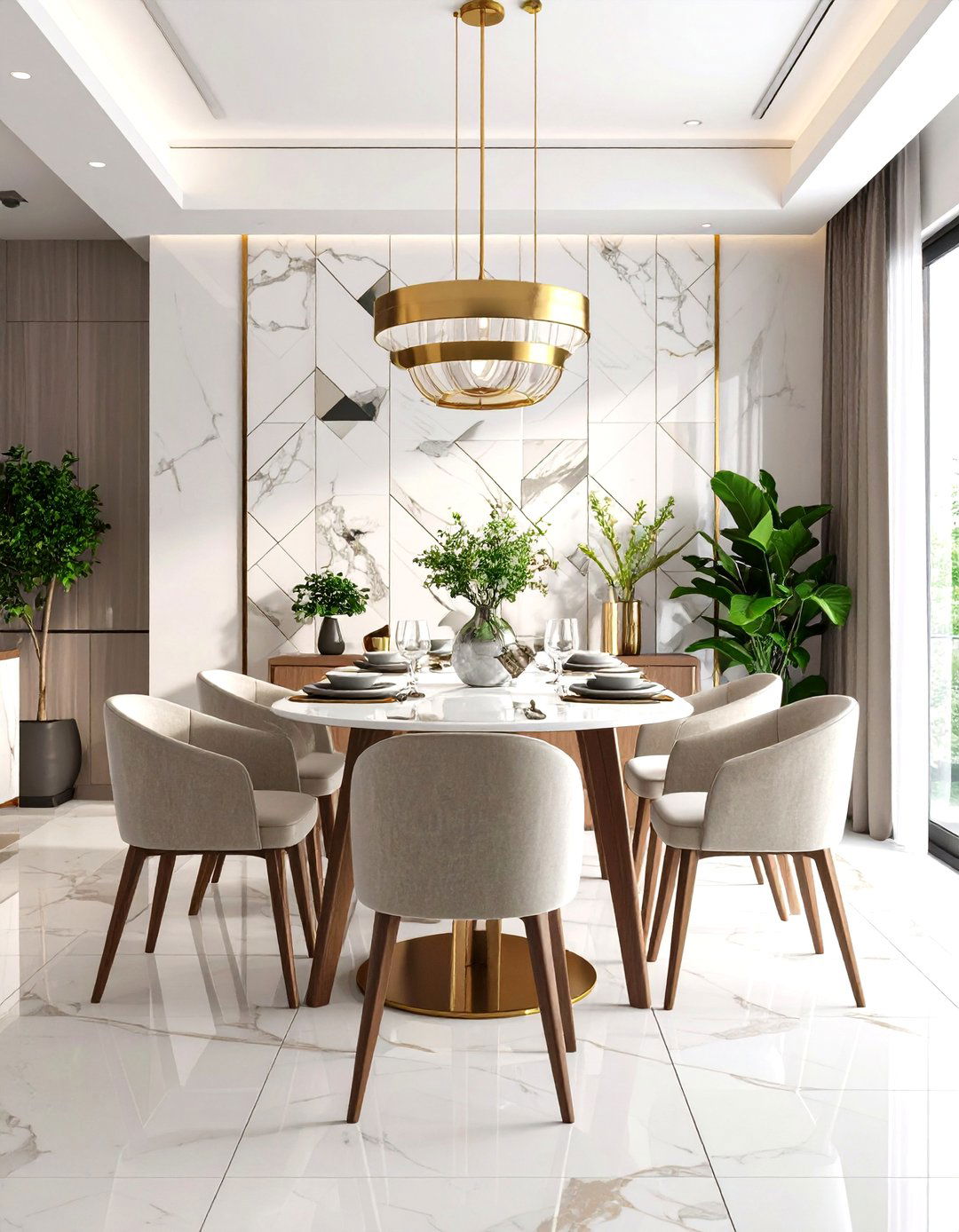 Tile Mosaic Accent Wall - 20 Dining Room Accent Wall Ideas