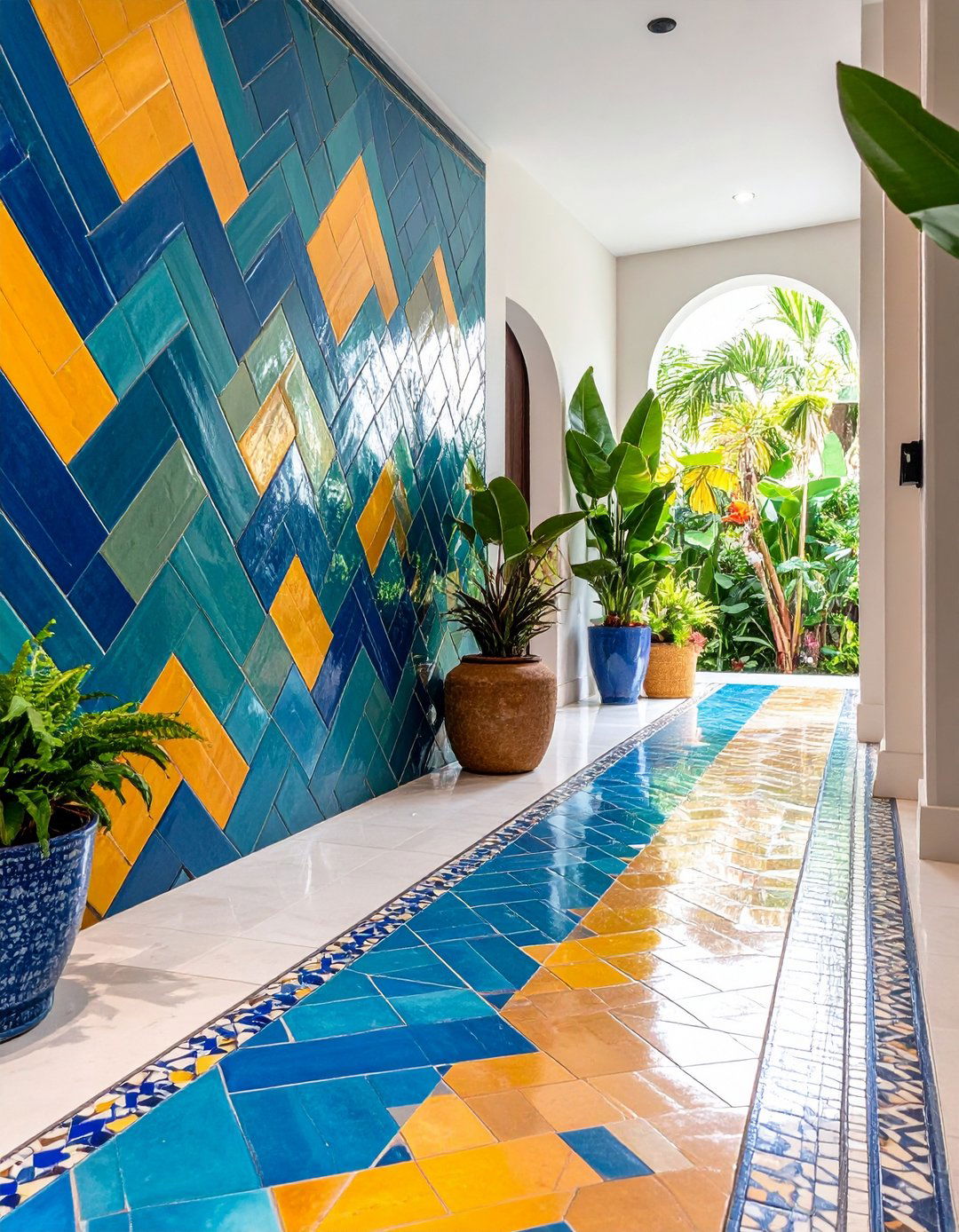 Tile Mosaic Entryway Wall - 20 Entryway Wall Ideas