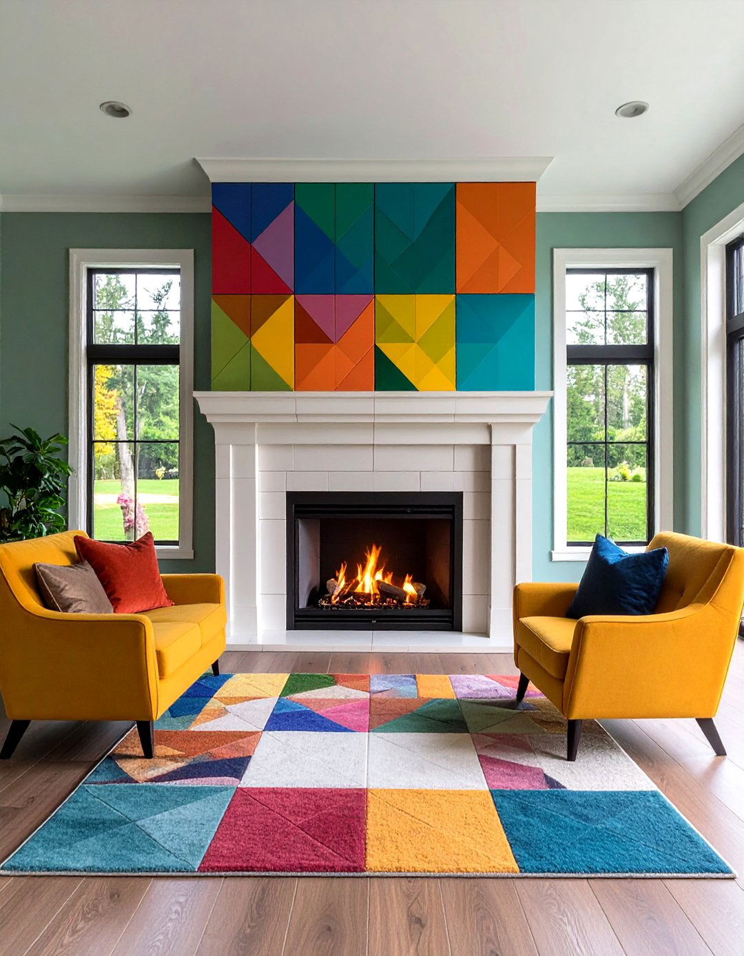 Tile Mosaic Surround for Artistic Flair - 20 Small Living Room Fireplace Ideas