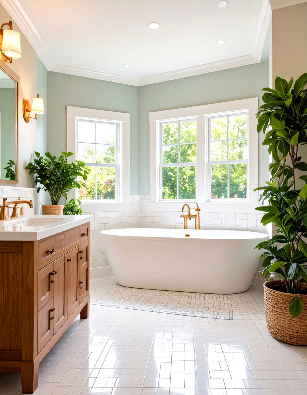 Tile Wainscoting Half Wall Paneling for Spa Proof Bath Walls - 20 Half Wall Paneling Ideas