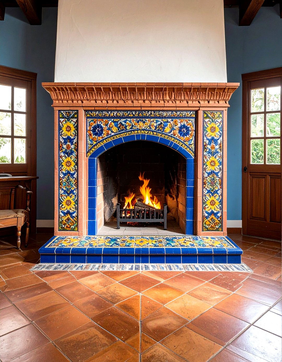 Tiled Spanish Fireplace - 20 Spanish Style Fireplace Ideas