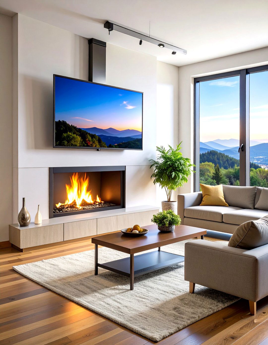 Tilt Mount for Optimal Viewing - 20 Tv Over Fireplace Ideas