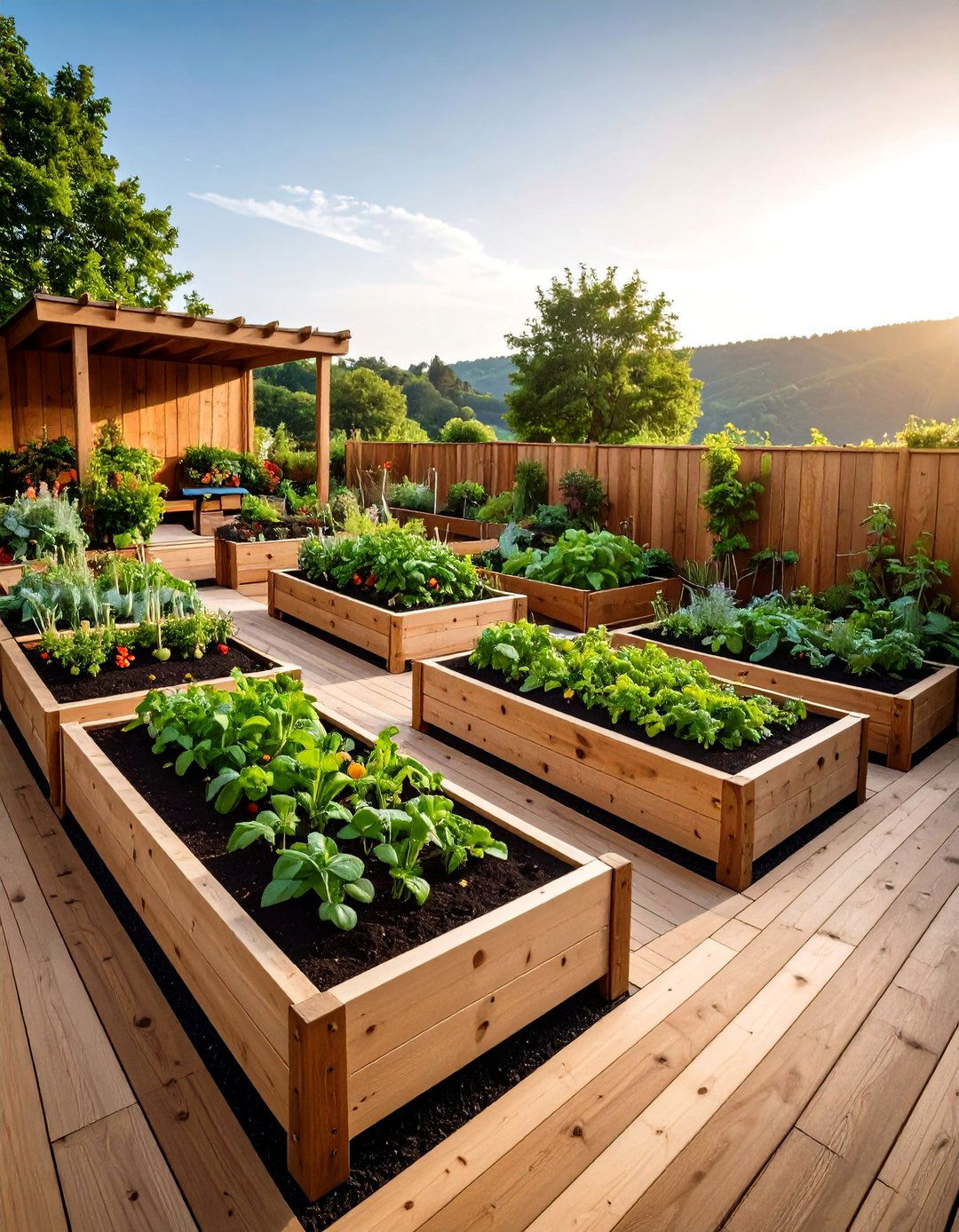 Timber Sleeper Terraced Garden Beds for Rustic Warmth - 20 Hillside Terraced Garden Ideas