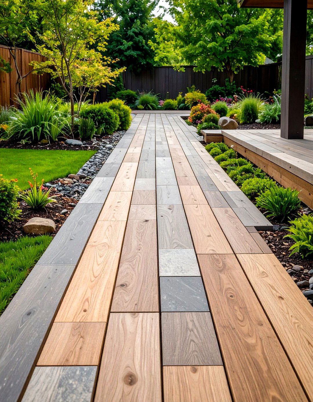 Timber and Granite Boardwalk Mash Up - 20 Granite Walkway Ideas