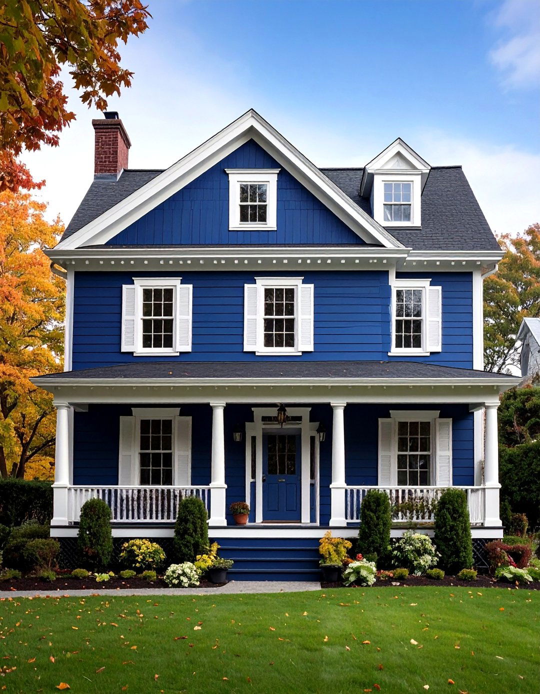 Timeless Architectural Charm - 20 Blue House Siding With White Trim