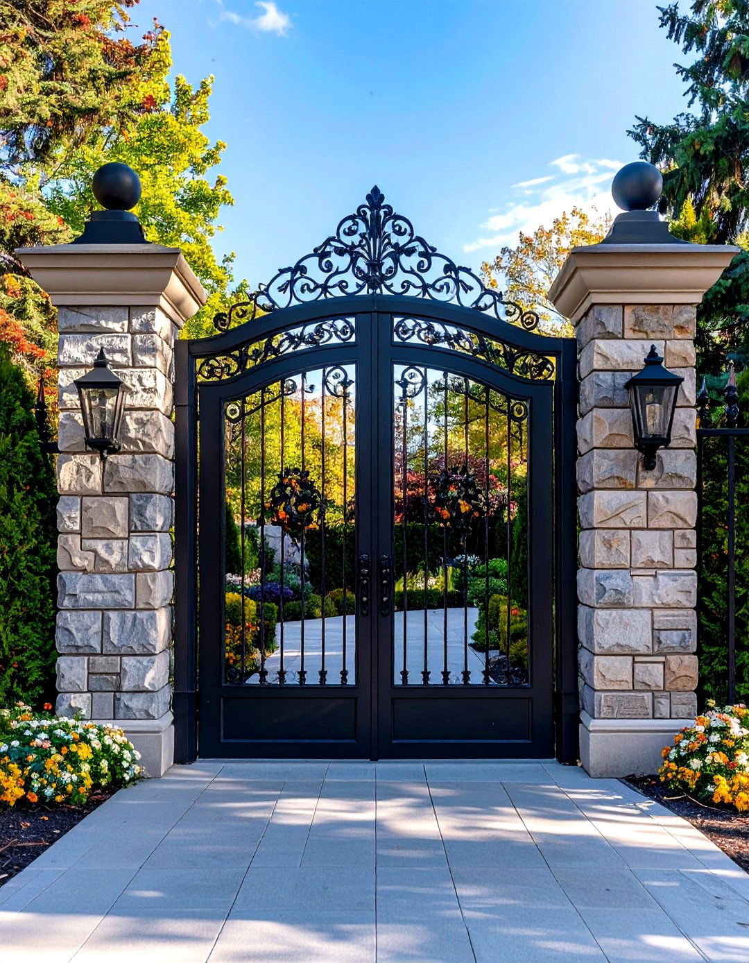 Timeless Wrought Iron Front Gate Elegance - 20 Front Gate Ideas