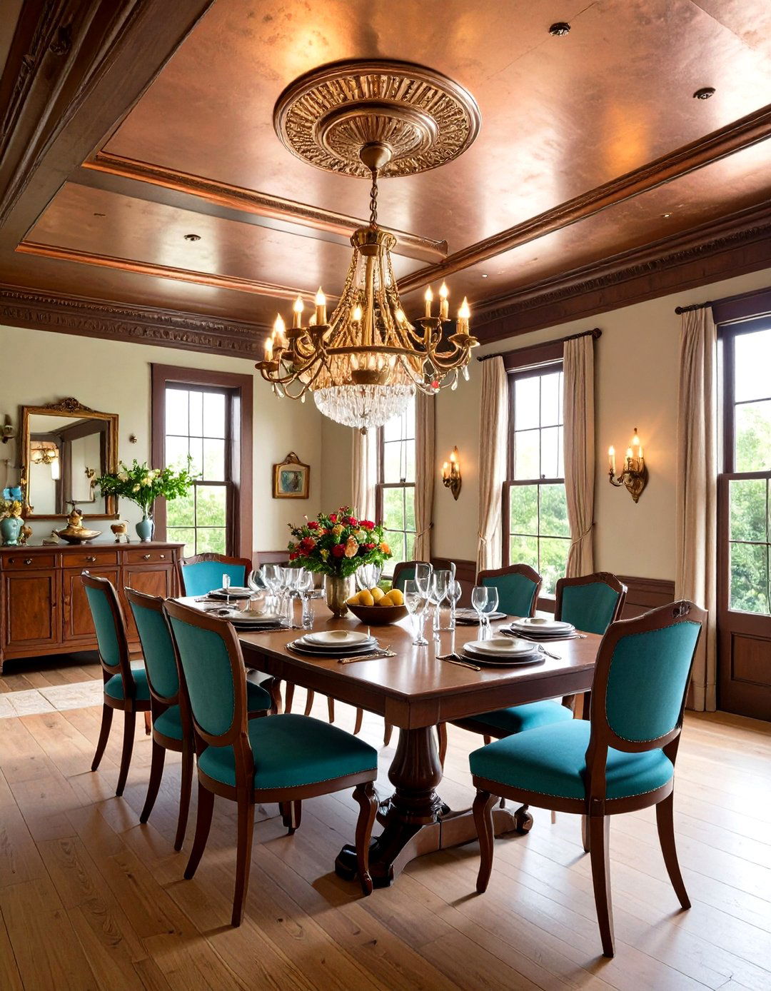 Tin Panel Dining Room Ceiling Channels Vintage Bistro - 20 Dining Room Ceiling Ideas