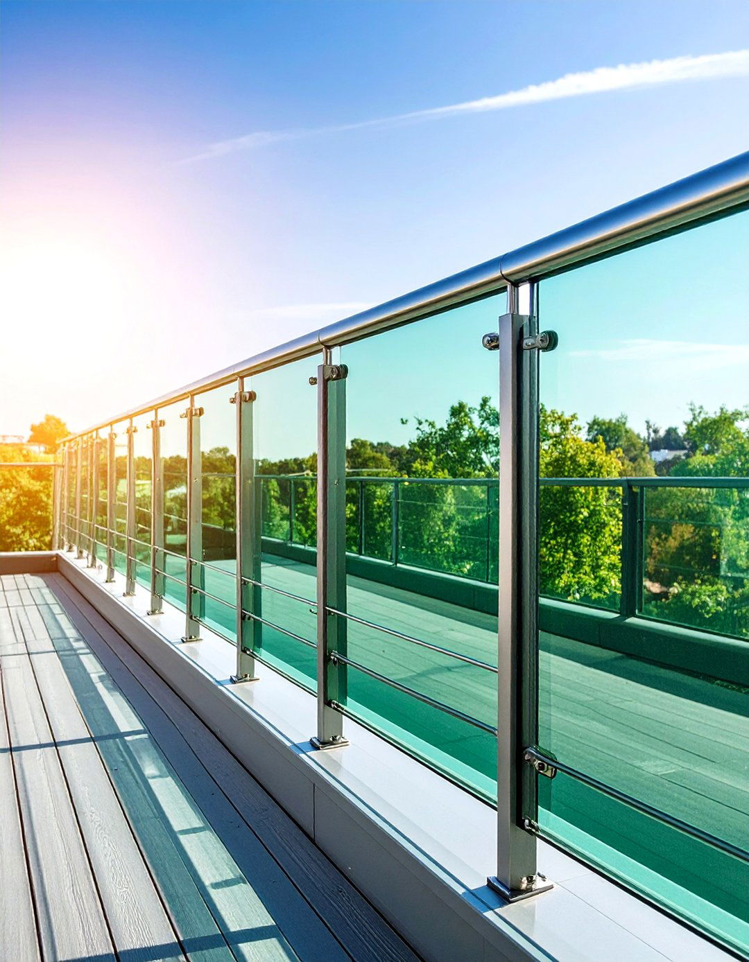 Tinted Glass Railings for Glare Control - 20 Glass Balcony Design Ideas
