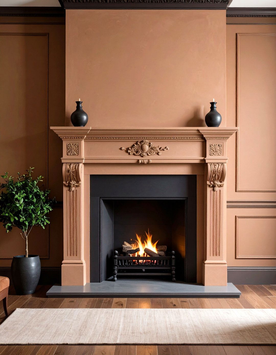 Tinted Stucco Fireplace - 20 Stucco Fireplace Ideas
