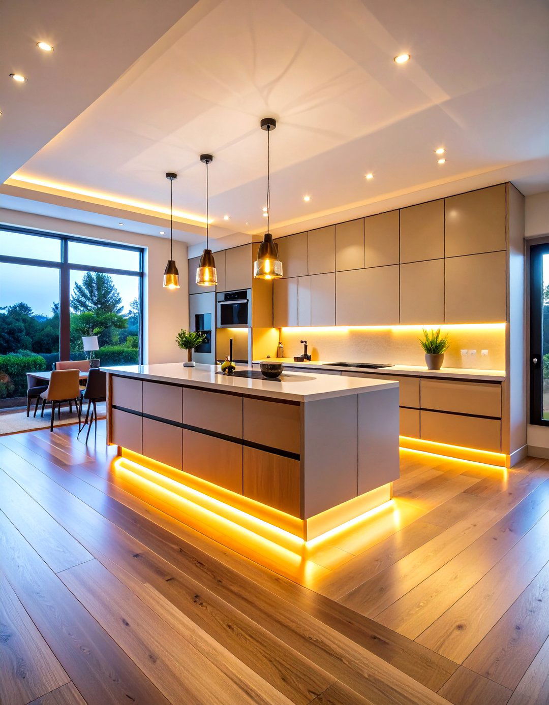 Toe Kick Cabinet Lighting for Floating Effects - 20 Cabinet Lighting Ideas