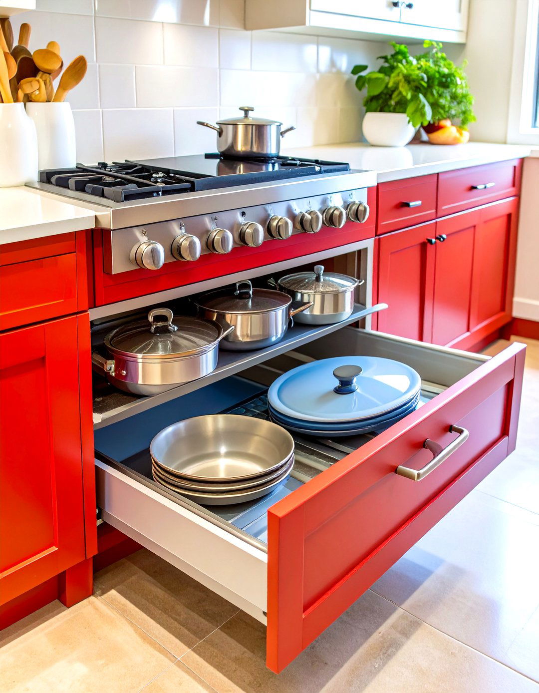Toe Kick Drawer Pots and Pans Storage - 20 Pots and Pans Storage Ideas