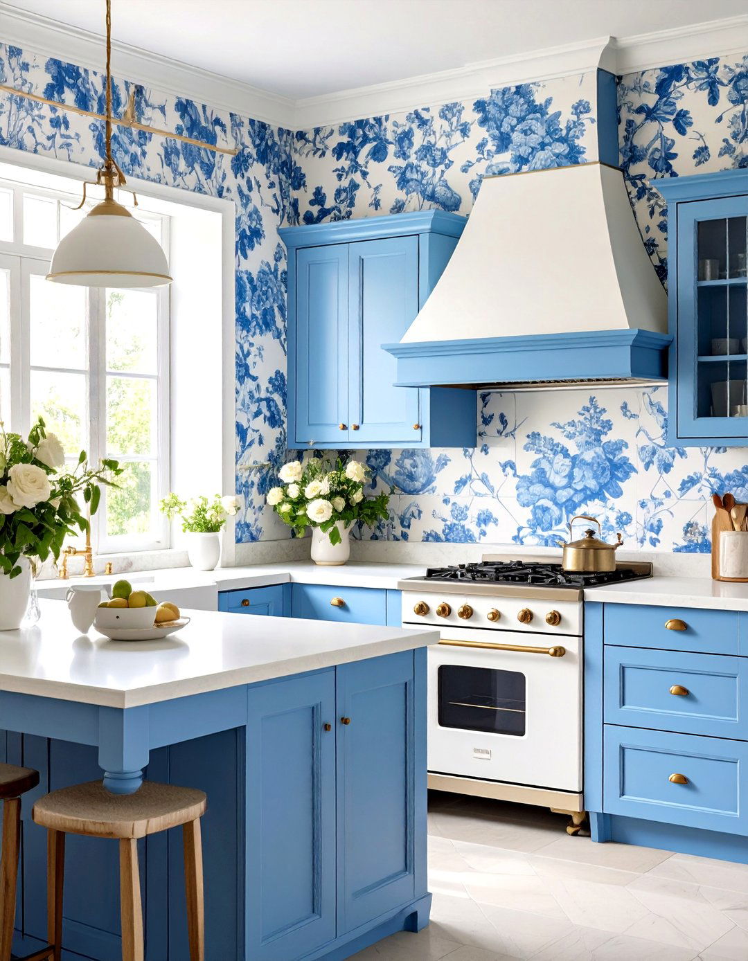 Toile Kitchen Wallpaper Tradition - 20 Kitchen Wallpaper Ideas